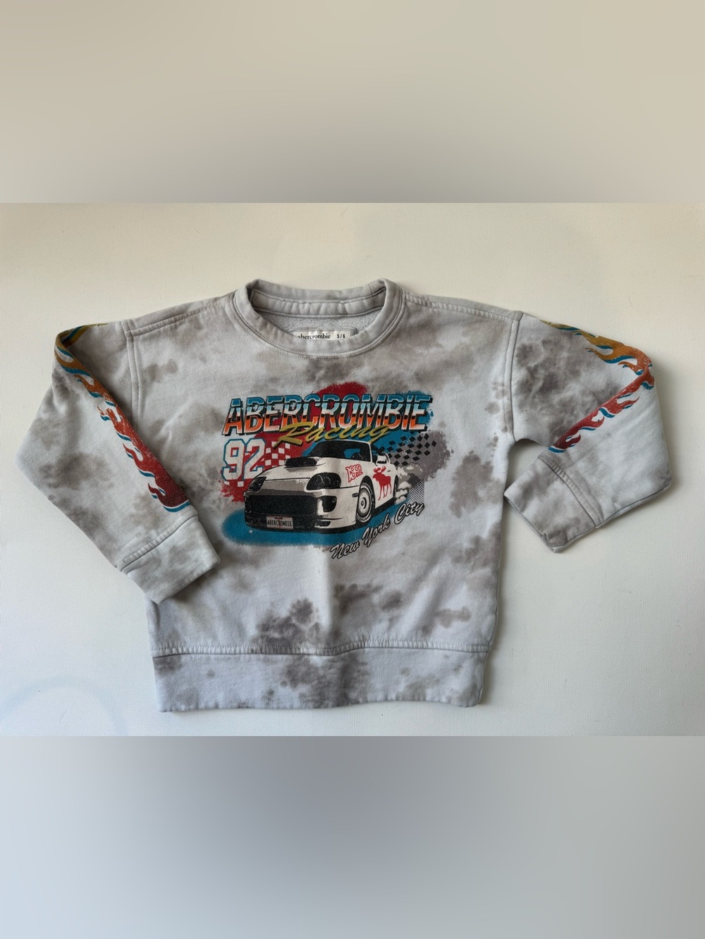 Abercrombie Kids Racing Car Tie Dye Sweatshirt Size 5/6